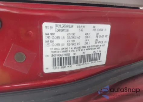 2002 Dodge Grand Caravan Sport from USA, damaged, VIN 1B4GP44342B708858